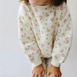 Zara Cream Floral Print Sweatshirt and Leggings